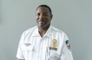 Ferguson Police Chief Tory Doyle poses for a portrait on Thursday, April 18, 2024, at St. Louis Public Radio in Grand Center. Doyle spoke on St. Louis on the Air.
