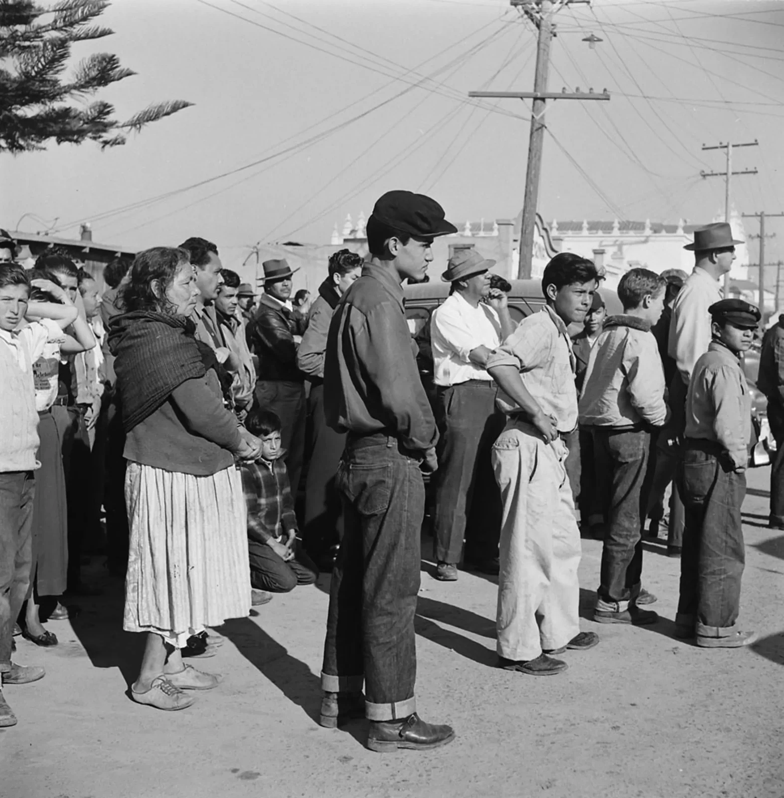 <b>Not originally published in LIFE.</b> A crowd in Tijuana, Mexico, watches as spree killer William Cook is sent back to the United States after capture, January 1951.